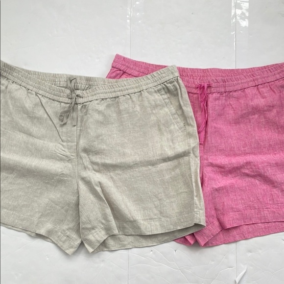 Talbots Pink and Beige/Tan Shorts Linen Relaxed Fit 3X Petite Set of 2 Bundle - Picture 2 of 15